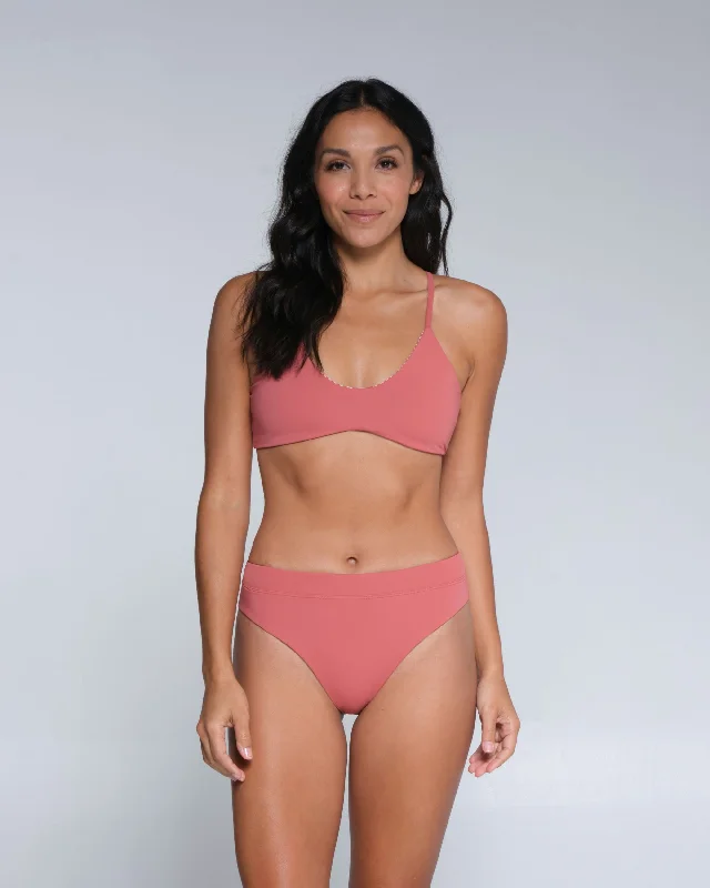 Tandem Reversible Bikini Top - Rosewood