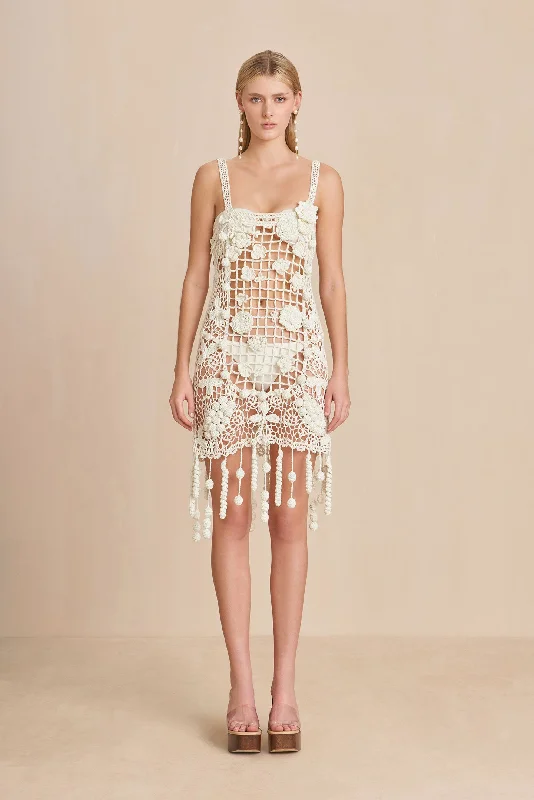 ELAINA CROCHET DRESS - OFF WHITE