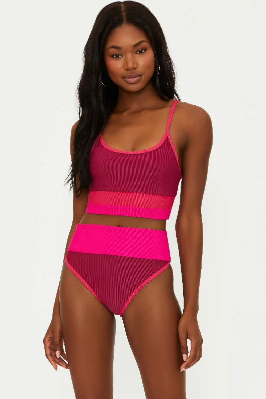 Eva Top Berry Sorbet Colorblock