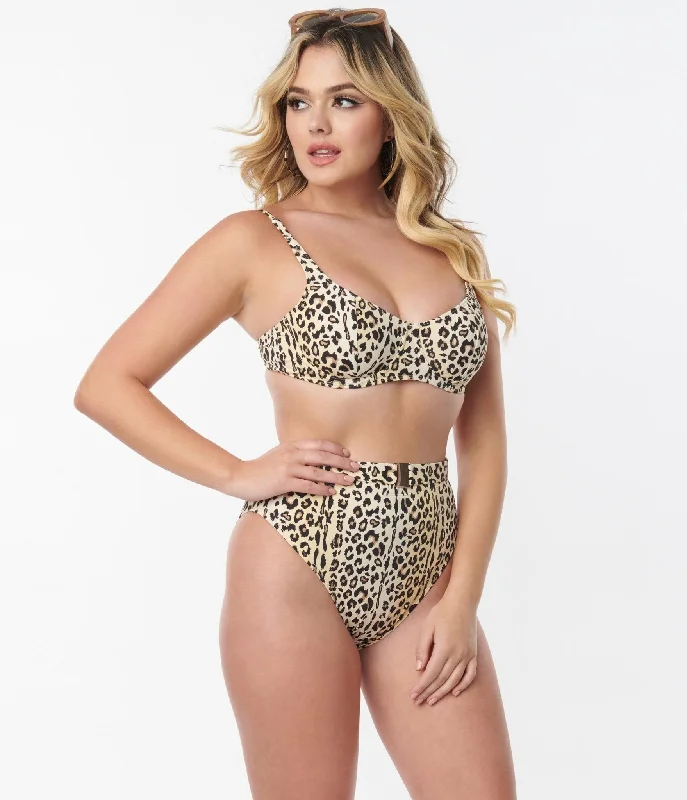 Kingdom & State Leopard Print Swim Bottom