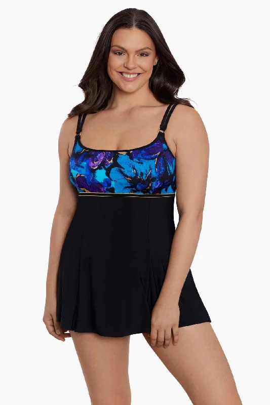 Empire Princess Seam Long Torso Swim Dress W/ Hardware Gypsy