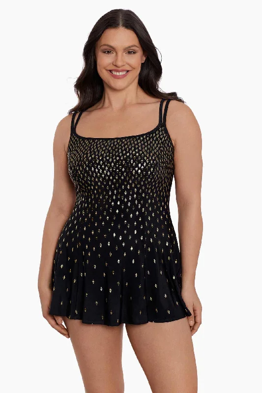 Princess Seam Long Torso Swim Dress Glitter Creek