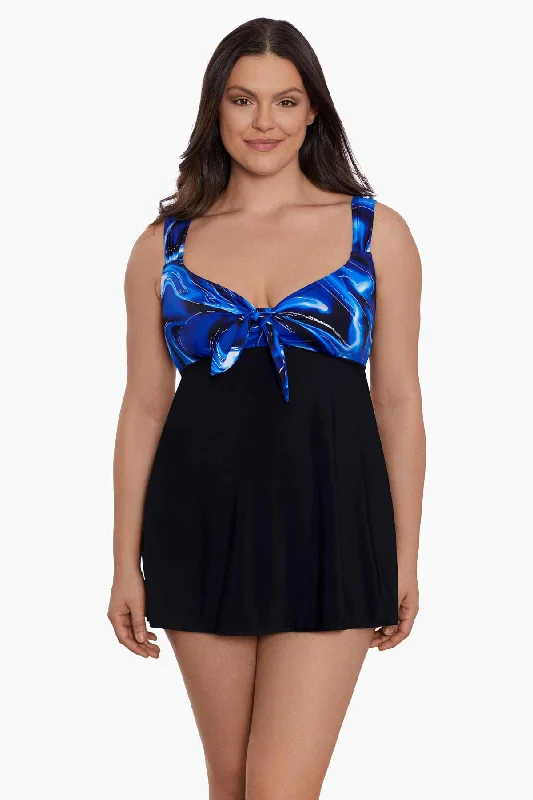 Tie Front Long Torso Swim Dress Infinite Shine