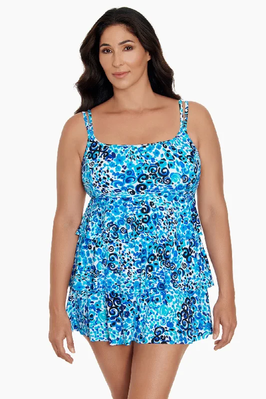 Triple Tier Long Torso Swim Dress Fanciful