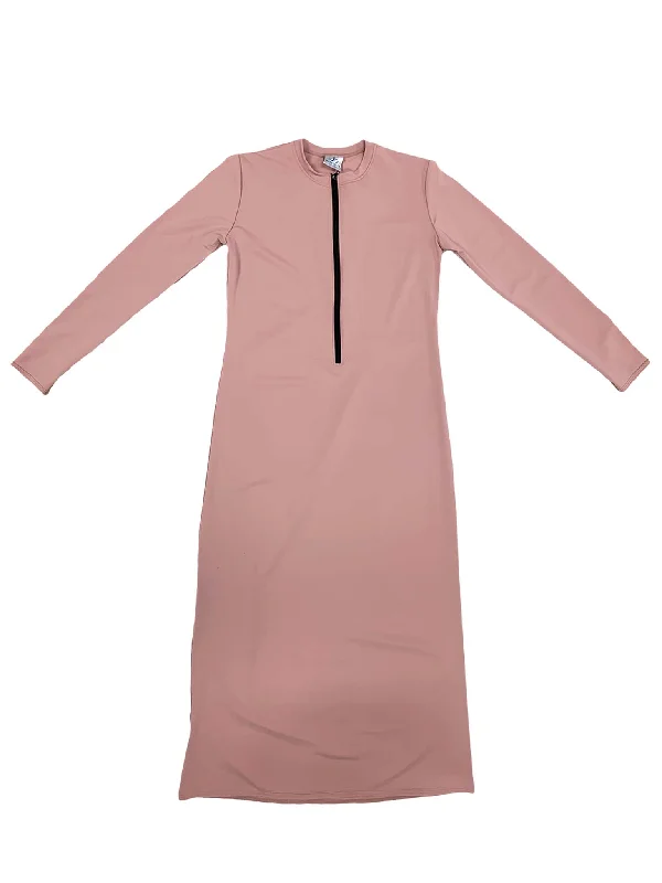 LUXE BY DANIELLE Half Zip Swim Dress With Belt