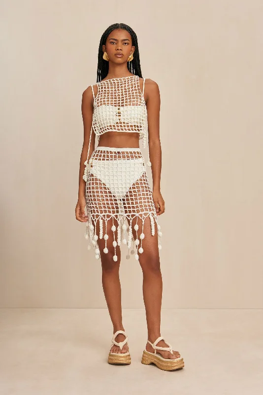 MOKI CROCHET COVERUP - OFF WHITE