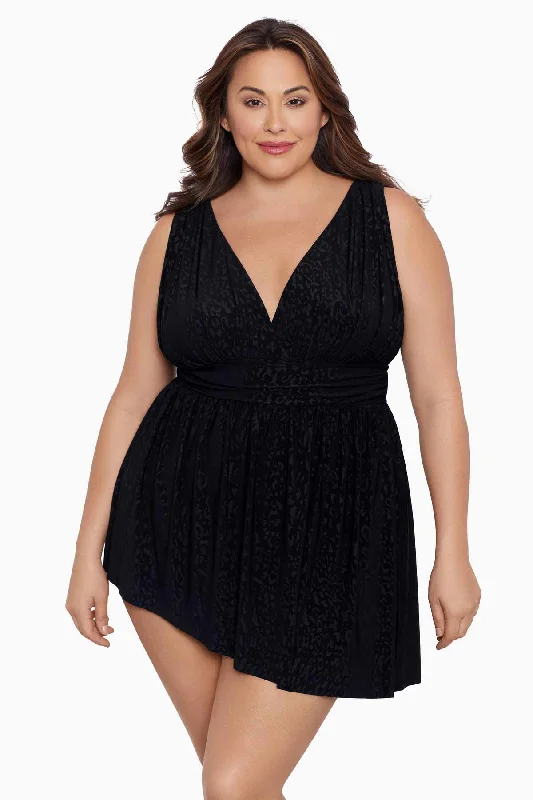 Plus Size Goddess Flyaway Long Torso Swim Dress Boss Lady