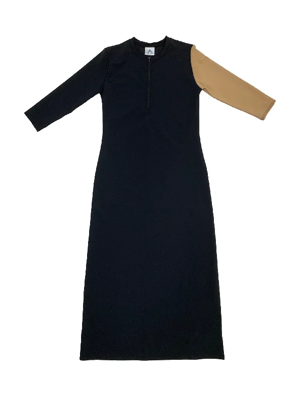 Ladies 1/2 Zip Bronze Maxi Swim Dress