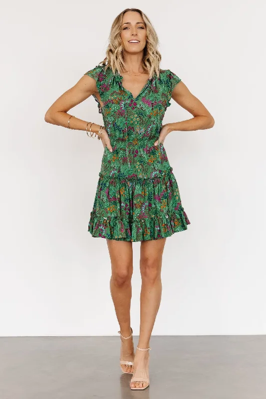 Rio Short Dress | Green Multi