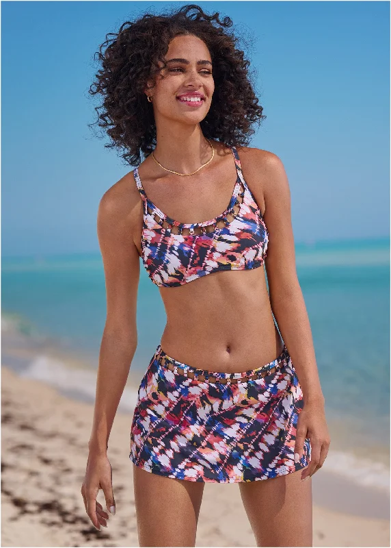 Ring Trim Swim Skirt - Island Escape