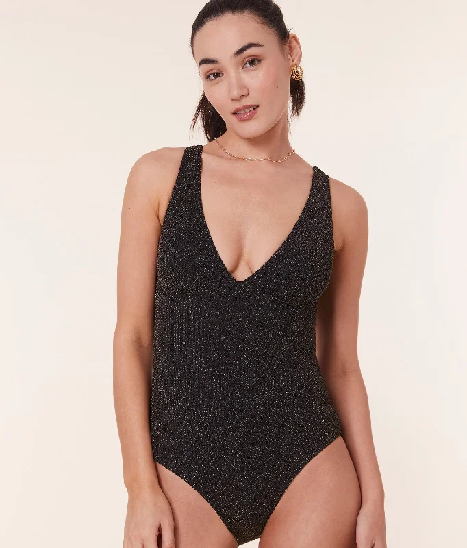 The Augustine One Piece - Lurex Rib - Black - Classic