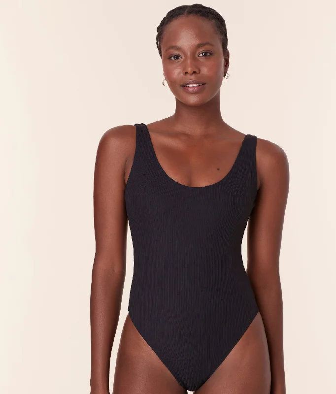 The Ibiza One Piece - Eco Ribbed - Black - Long Torso