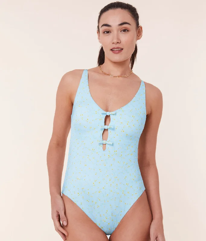 The Mana One Piece - Satin - Powder Ditsy Bloom - Long Torso