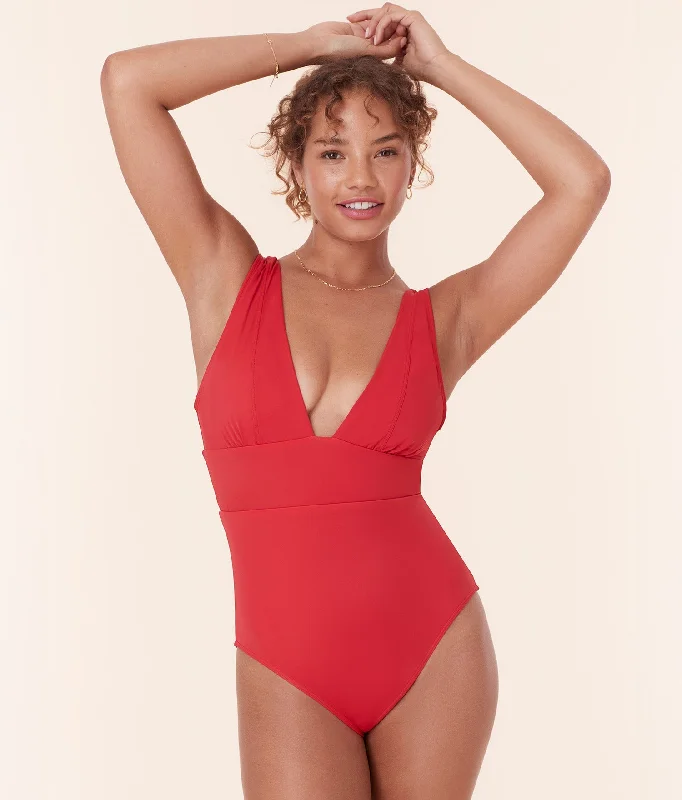 The Mykonos One Piece - Eco Nylon - Cherry Red - Long Torso