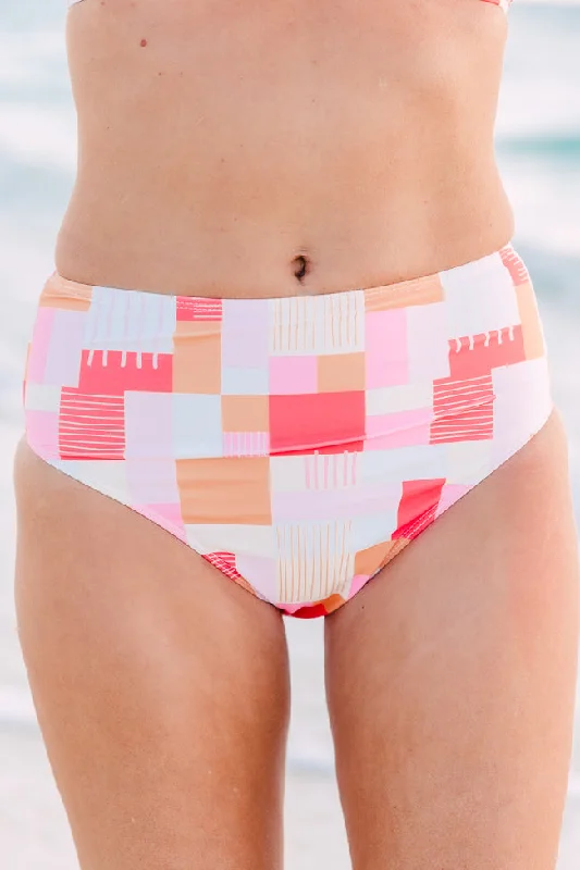 Gossip On Deck High Waisted Printed Bikini Bottoms Tori X Pink Lily