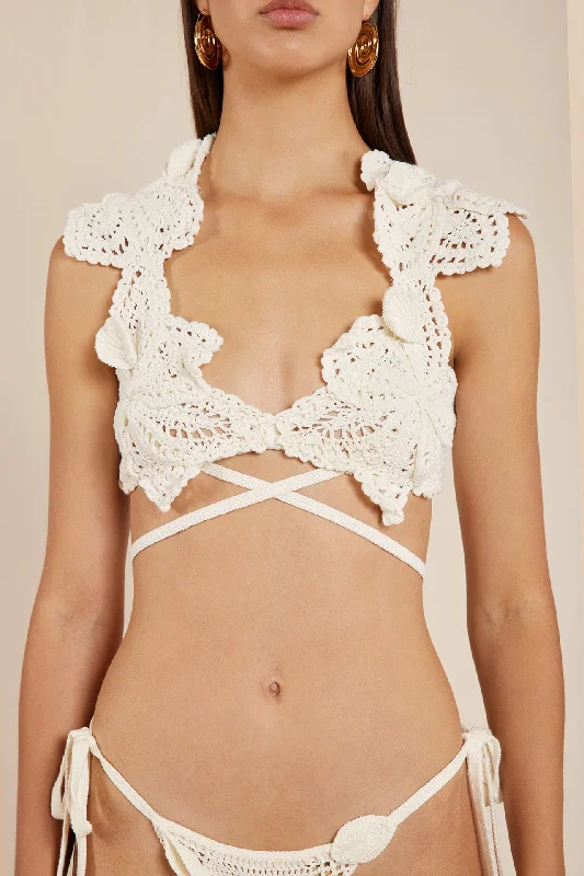 REINA CROCHET BIKINI TOP - OFF WHITE