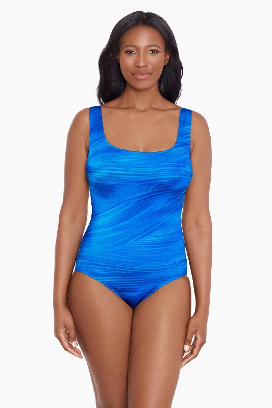 Butterfly X Back Tank Long Torso One Piece Swimsuit Virtual Wave