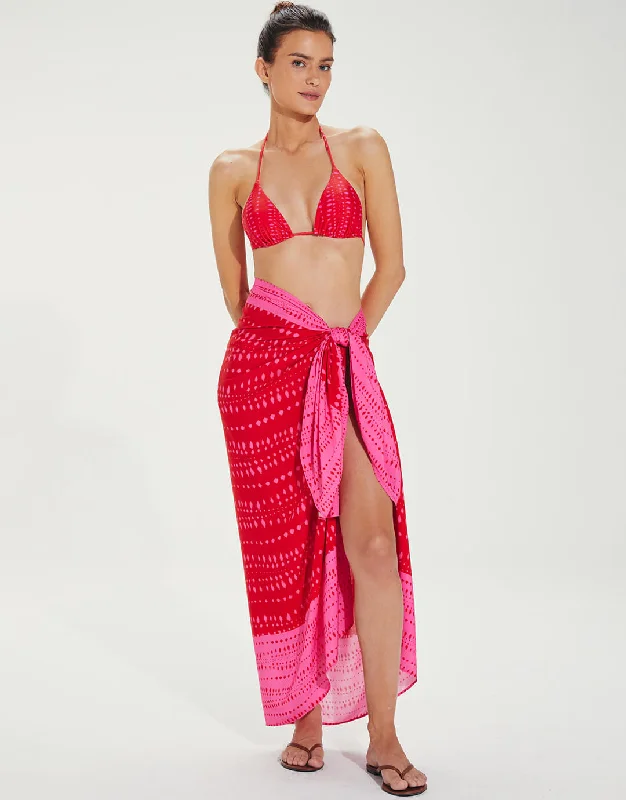 Malika Printed Sarong - Red