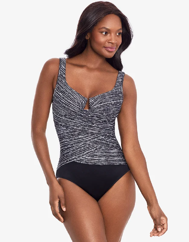 Selenite Layered Escape Swimsuit - Black