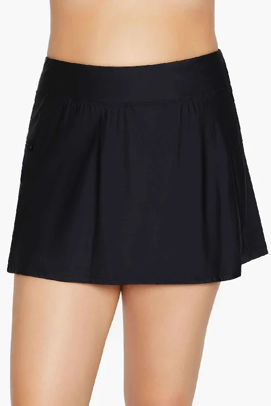 Plus Size Skort With Zip Pocket Swim Bottom