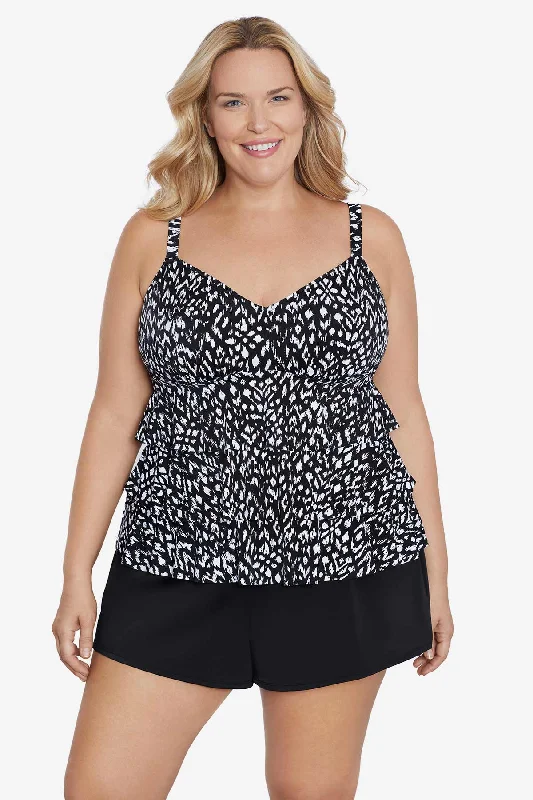 Plus Size Triple Tier Tankini Top Komodo Island