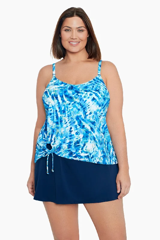 Plus Size Side Ring Tankini Top Wishy Washy