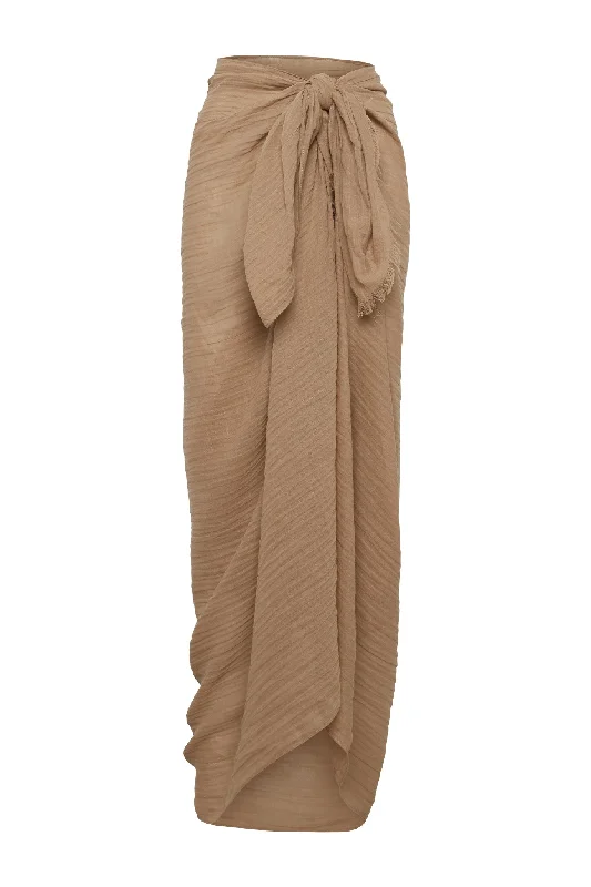 St. Tropez Sarong - Husk Crinkle Linen