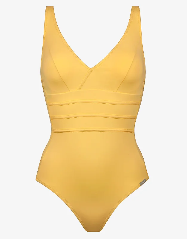 Summer Dive Underwired V Neck Swimsuit - Sun