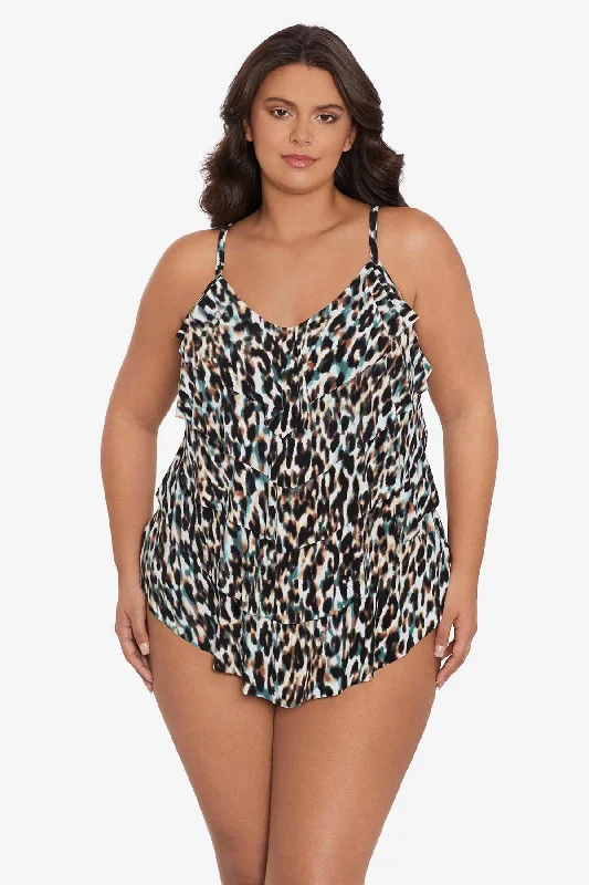 Plus Size Rachel Tankini Top Leopard In The Mist